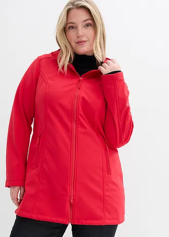 Softshell parka, waterafstotend, Kleur: rood