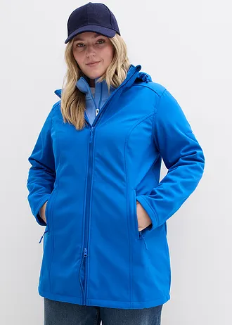 Softshell parka, waterafstotend, Kleur: arctisch blauw