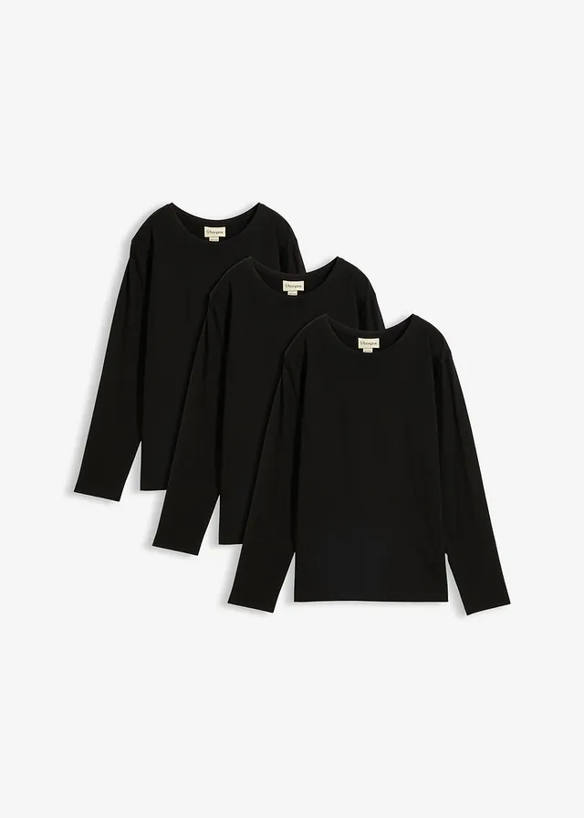 Lot de 3 T-shirts manches longues coton