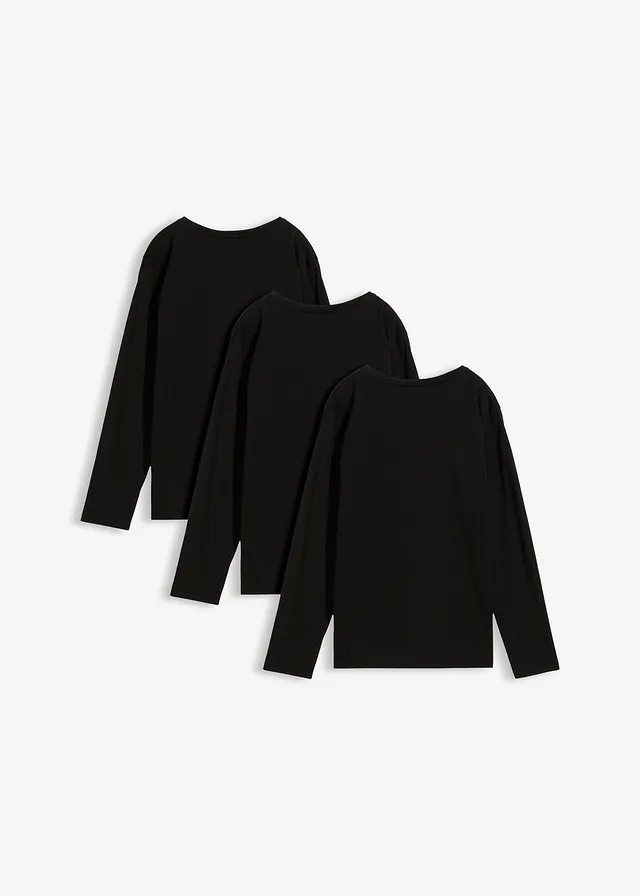 Bluză cu mâneci lungi cu bumbac organic (set/3 buc.)