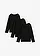 Longsleeve met biologisch katoen (set van 3), Kleur: 3x zwart