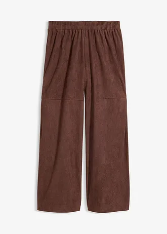 Pantalon en suédine à taille élastiquée