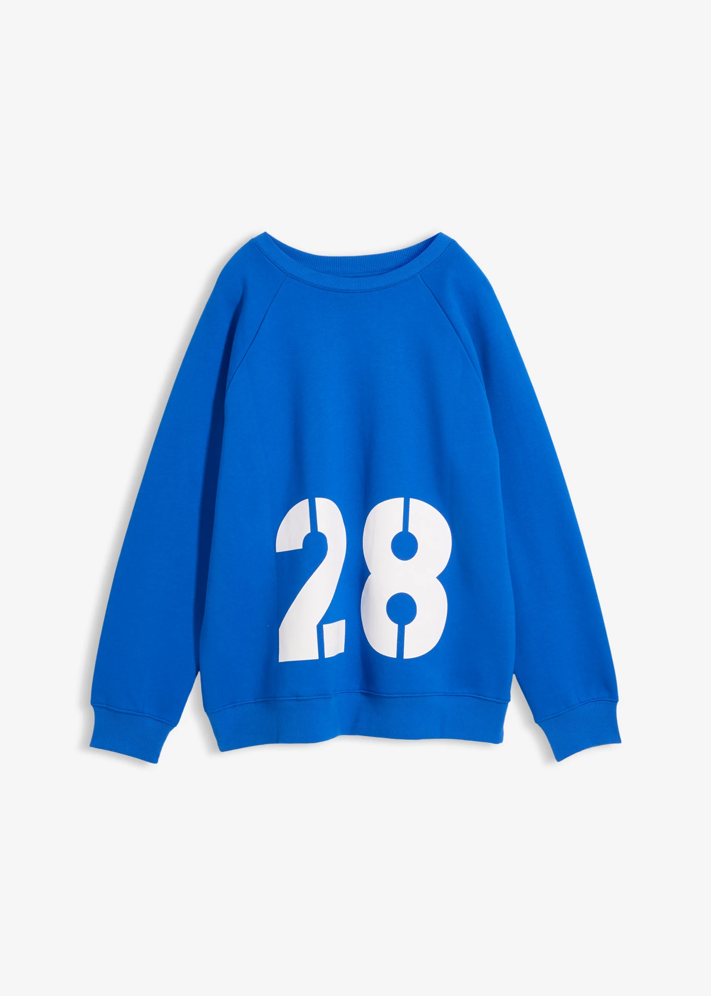 Bluză casual oversize din bumbac organic 100% • albastru arctic/alb cu imprimeu • magazin bonprix