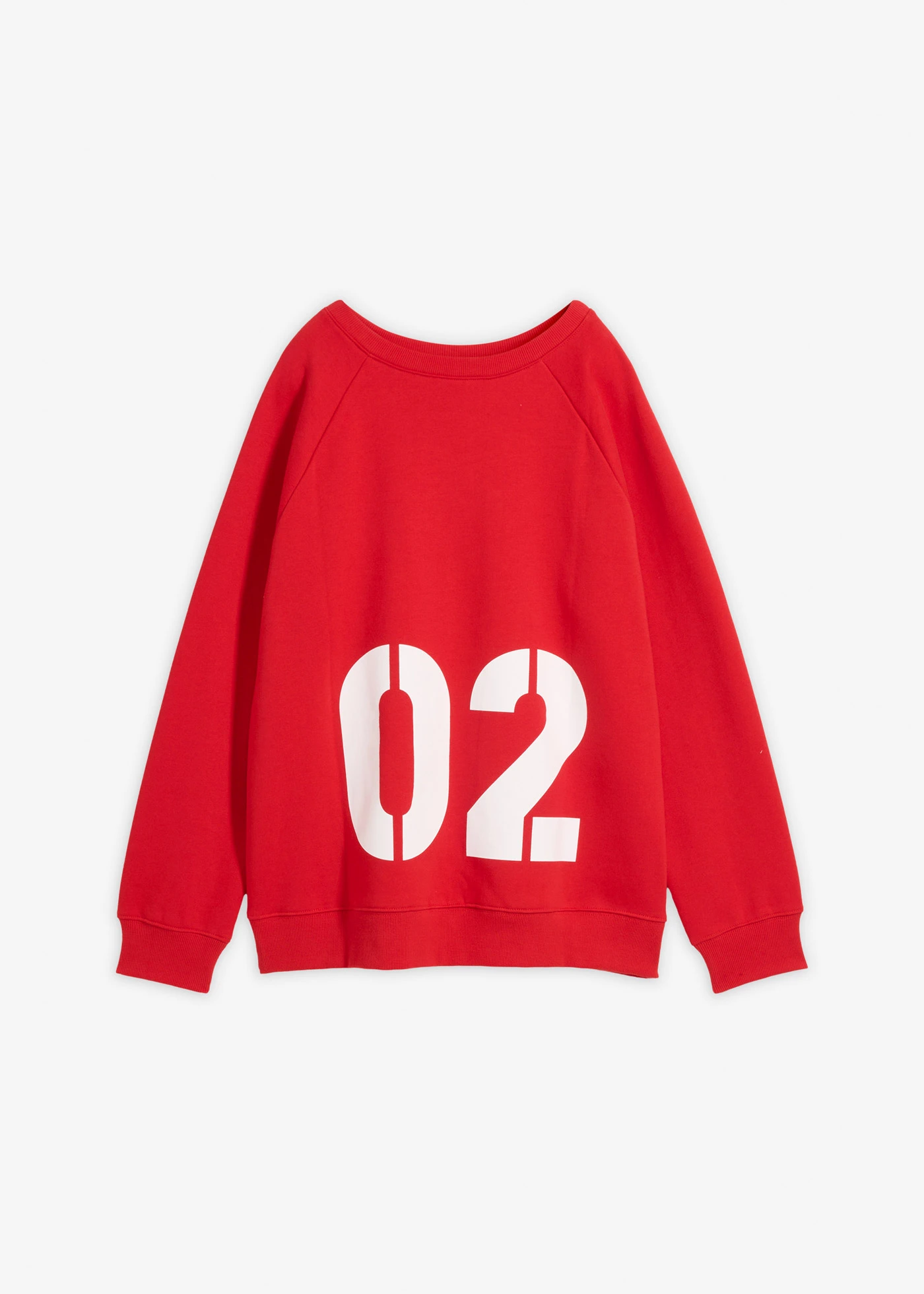 Oversized sweater van biologisch katoen • aardbeirood-wit met print • bonprix online shop
