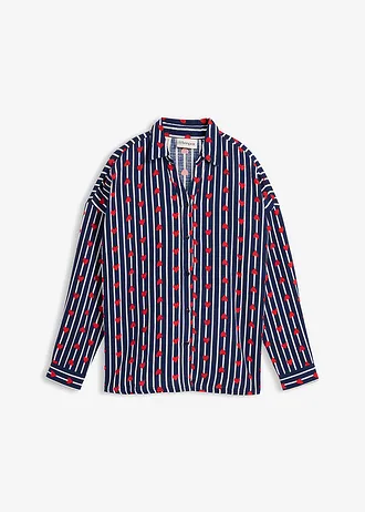 Oversized overhemdblouse van zacht mousseline