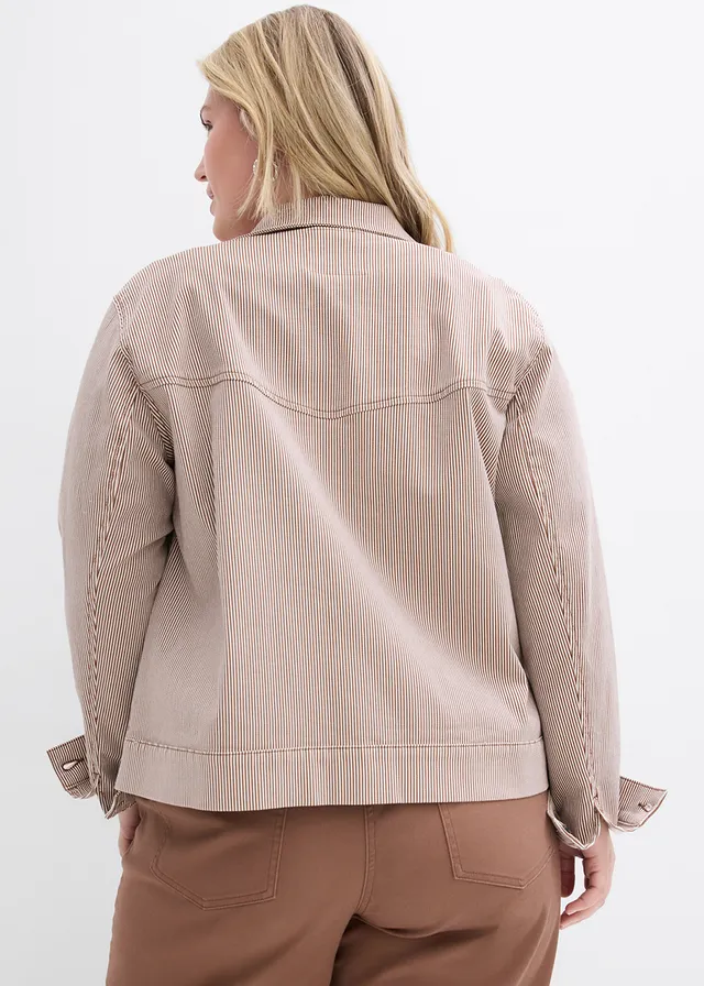 Veste mi-saison, Couleur: marron rayé