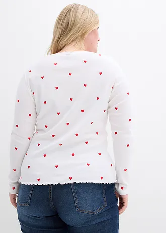 T-shirt manches longues, Couleur: blanc-fraise