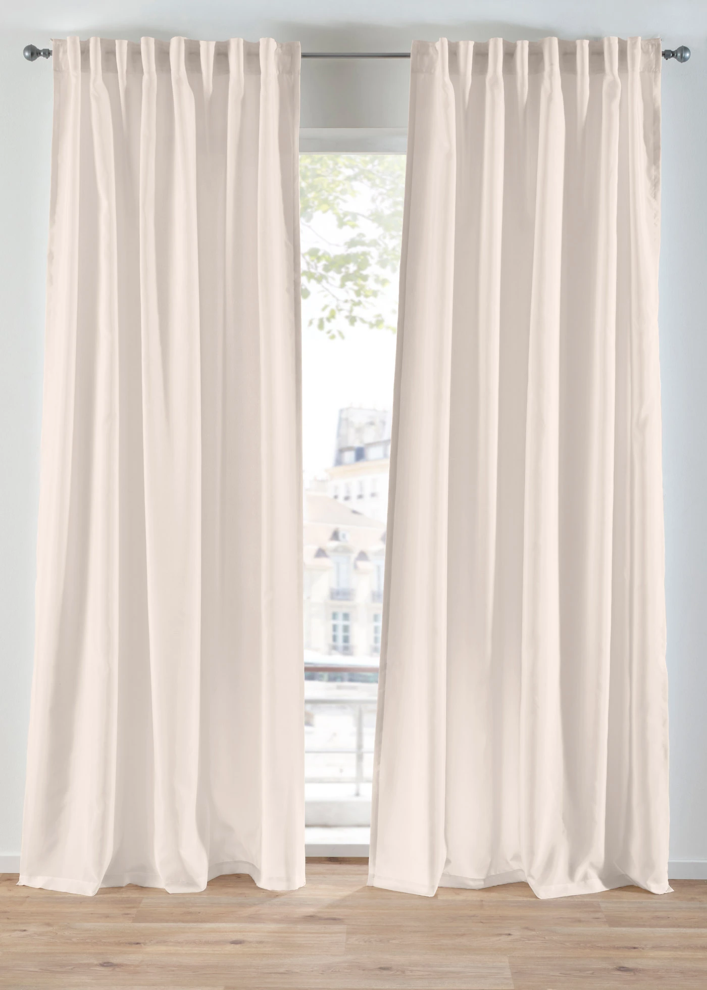 Perdele din material reciclat (set/2 buc.) • crem • magazin bonprix