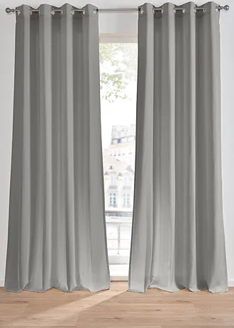 Rideau panneau avec polyester recyclé (1 pce) • gris • Boutique bonprix