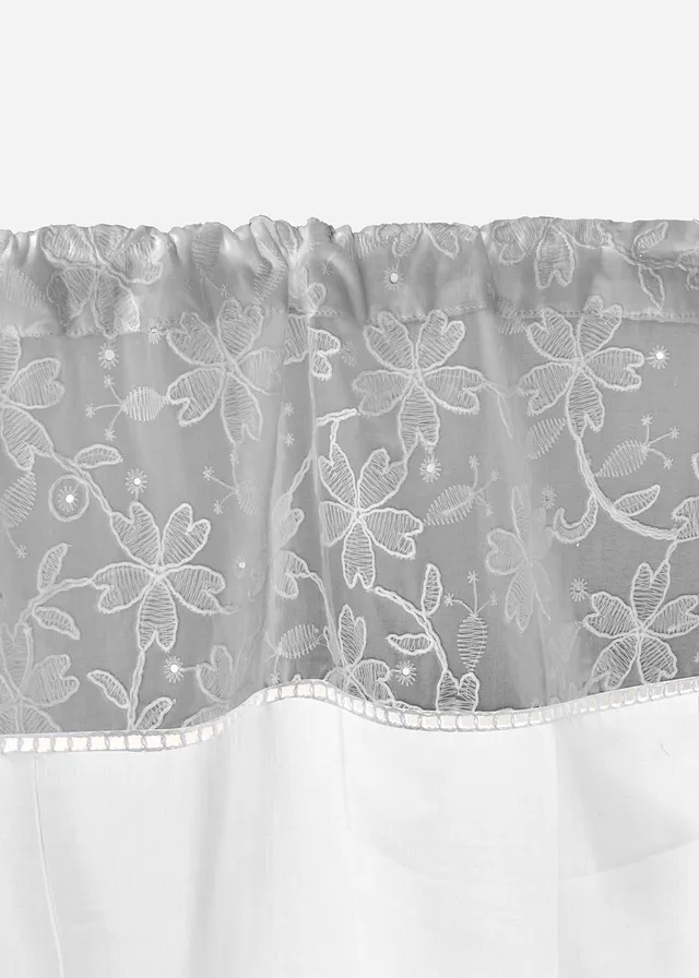 Brise-bise en coton avec broderies • gris/blanc • product-page.page-title-suffix