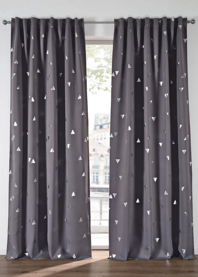 Draperie de întunecare cu material lucios, disponibilă și în dimensiune extralungă (1 buc.)