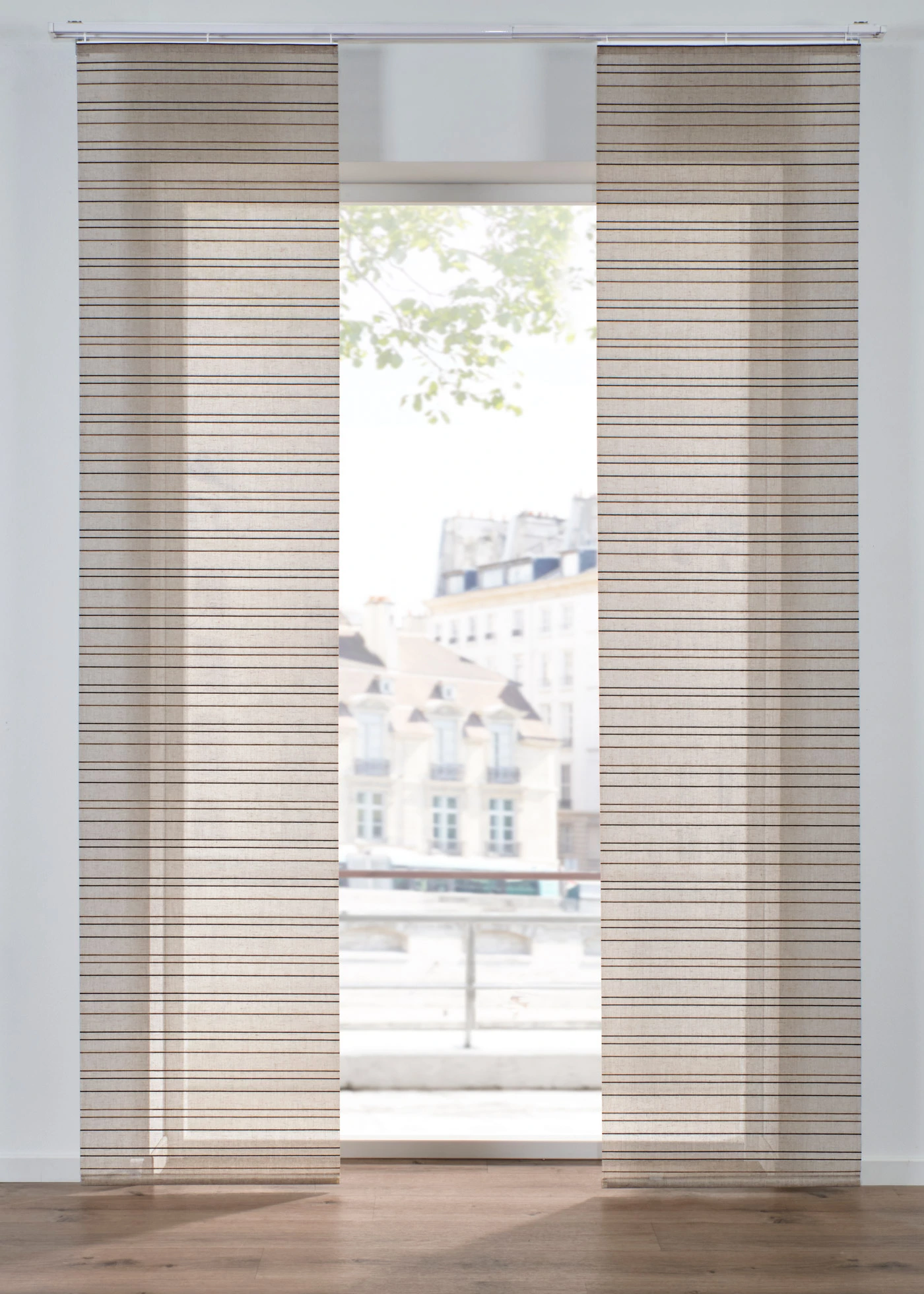 Lapfüggöny lenvászonnal (1 db) • szürkésbarna • bonprix áruház