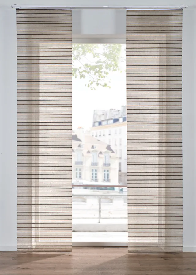 Panelová záclona s plátnom (1 ks) • hnedosivá • obchod bonprix