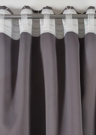 Rideau panneau obscurcissant à imprimé brillant, aussi en extra long (1 pce) • gris/argenté • Boutique bonprix