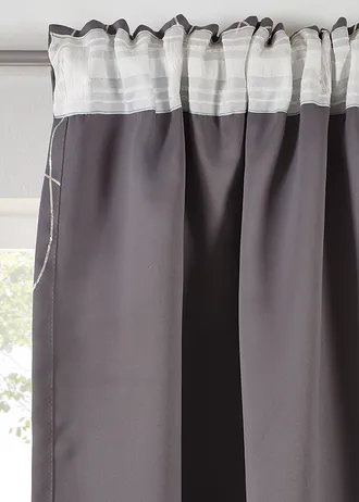 Verduisterend gordijn met glans, ook verkrijgbaar in extra lang (1 stuk) • grijs-zilverkleur • bonprix online shop