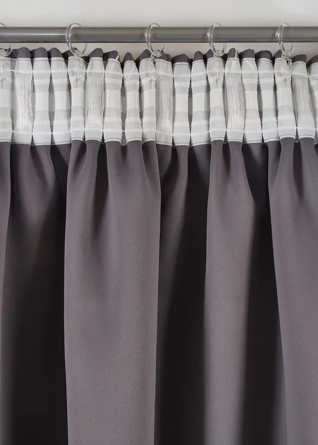 Rideau panneau obscurcissant à imprimé brillant, aussi en extra long (1 pce), Couleur: gris/argenté