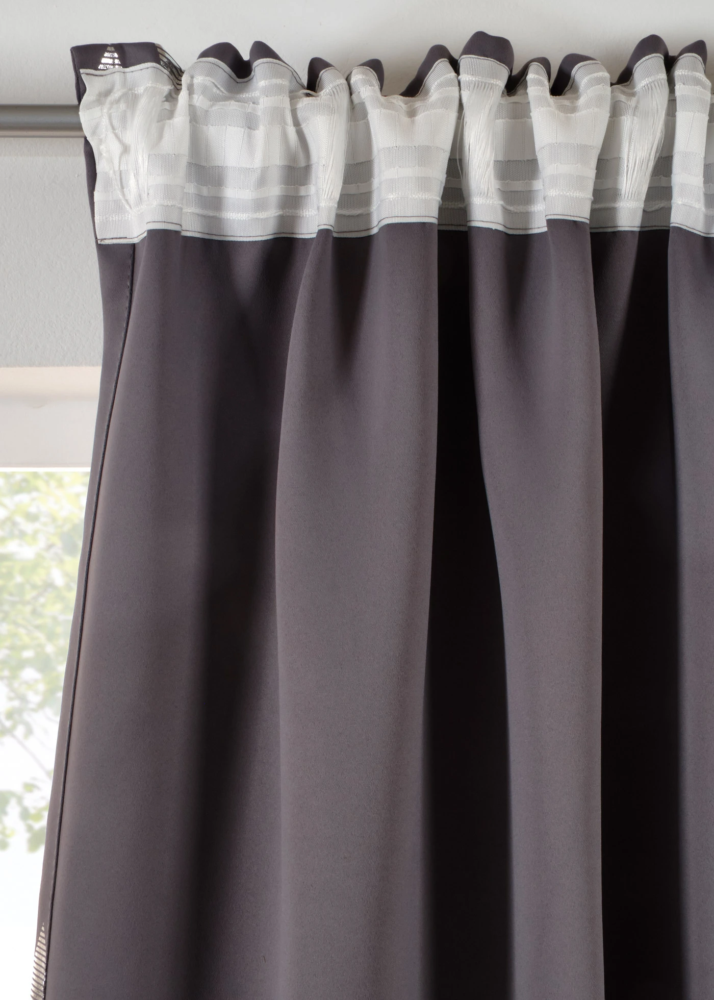 Fényes sötétítő függöny, extra hosszú változatban is (1 darabos csomag) • szürke/ezüstszínű • bonprix áruház