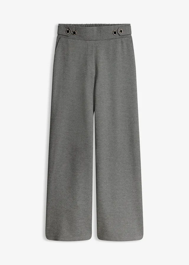 Pantaloni din jerse din material Punto di Roma • gri melanj melanj • magazin bonprix