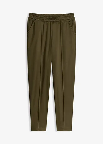 Pantalon élastiqué avec nervures devant • olive foncé • Boutique bonprix