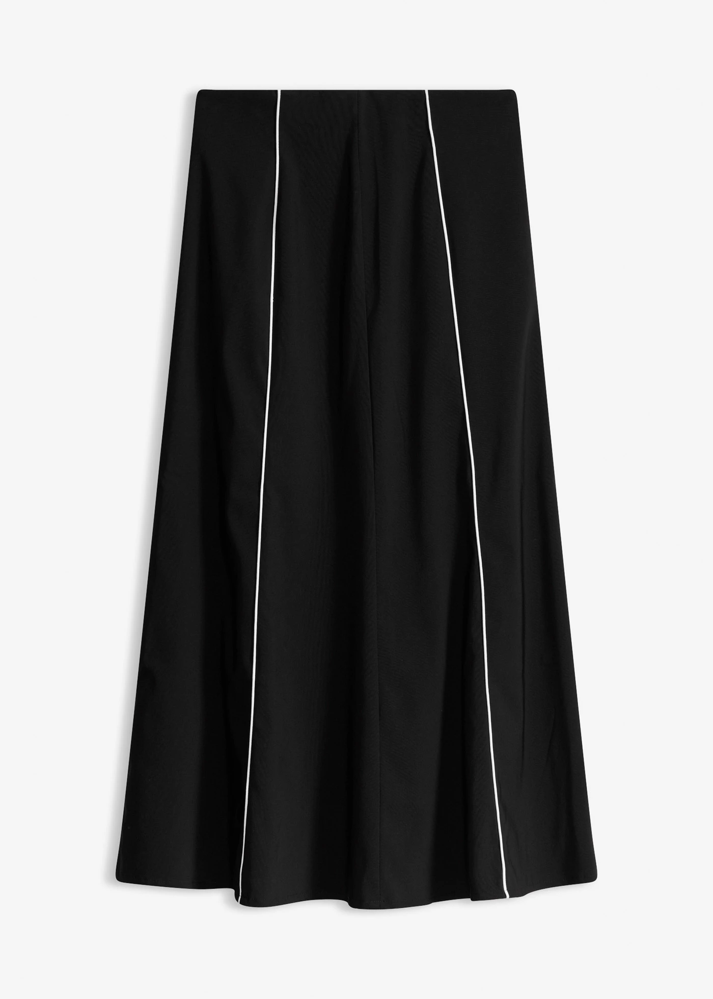 Maxi rok met stretch van bengaline • zwart/wolwit • bonprix online shop