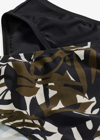 Lot de 2 bas de maillot (uni et imprimé) • noir + écru-noir-olive imprimé • Boutique bonprix