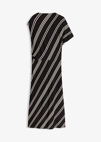 Midi jurk van zachte viscose-mix • zwart/wit gestreept • bonprix online shop