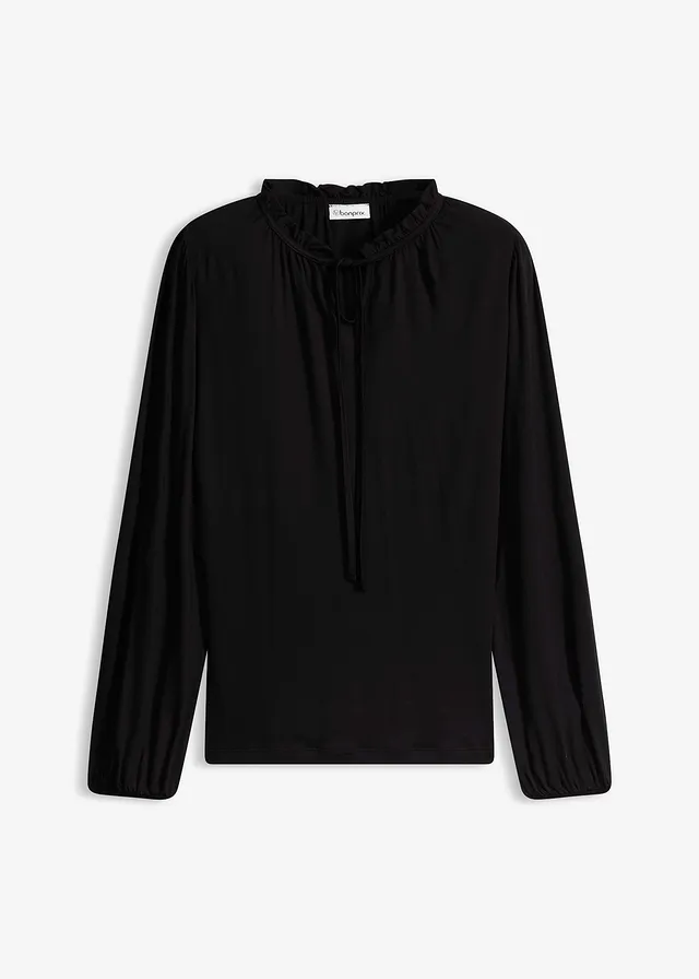 Longsleeve van viscosemix • zwart • bonprix online shop