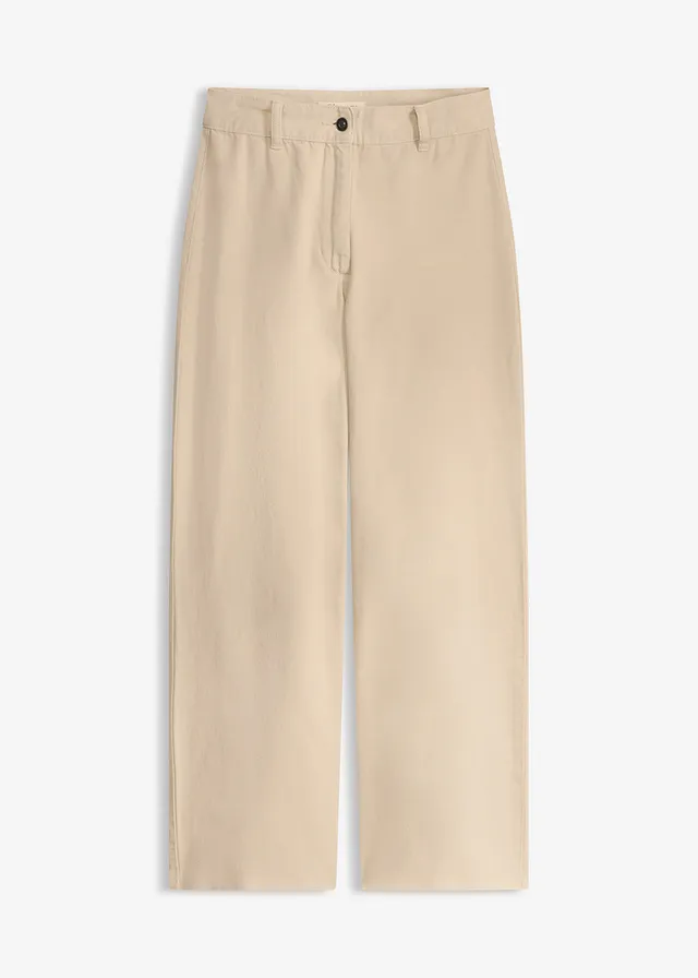 Twill broek van katoen, Kleur: lichtsand