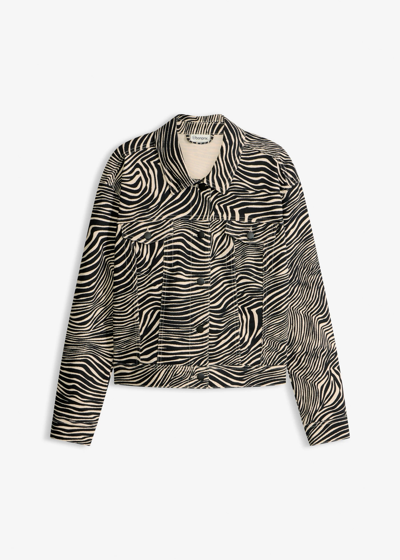 Twill jas • sand-zwart zebraprint • bonprix online shop