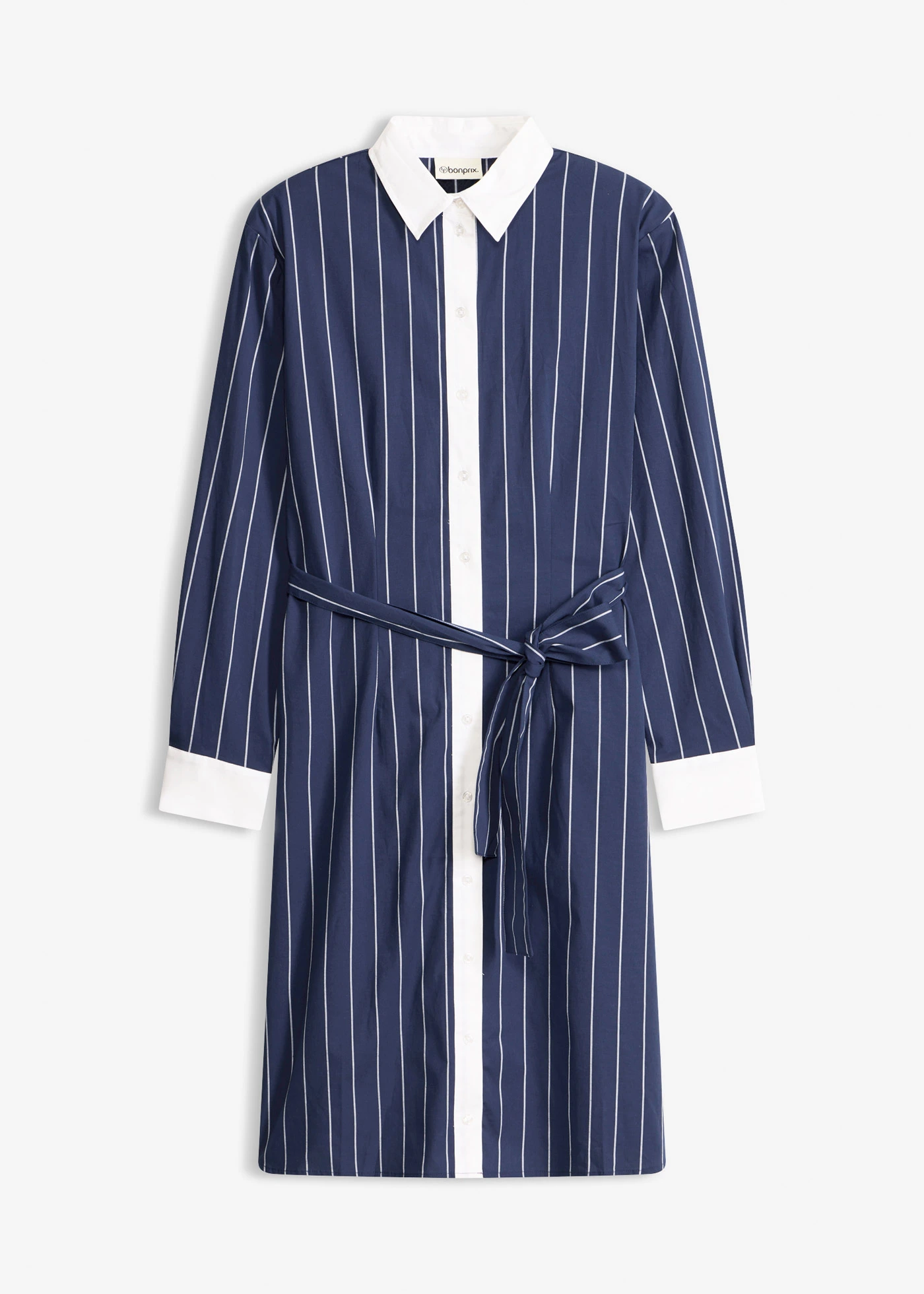 Robe-chemise • bleu foncé/blanc rayé • Boutique bonprix