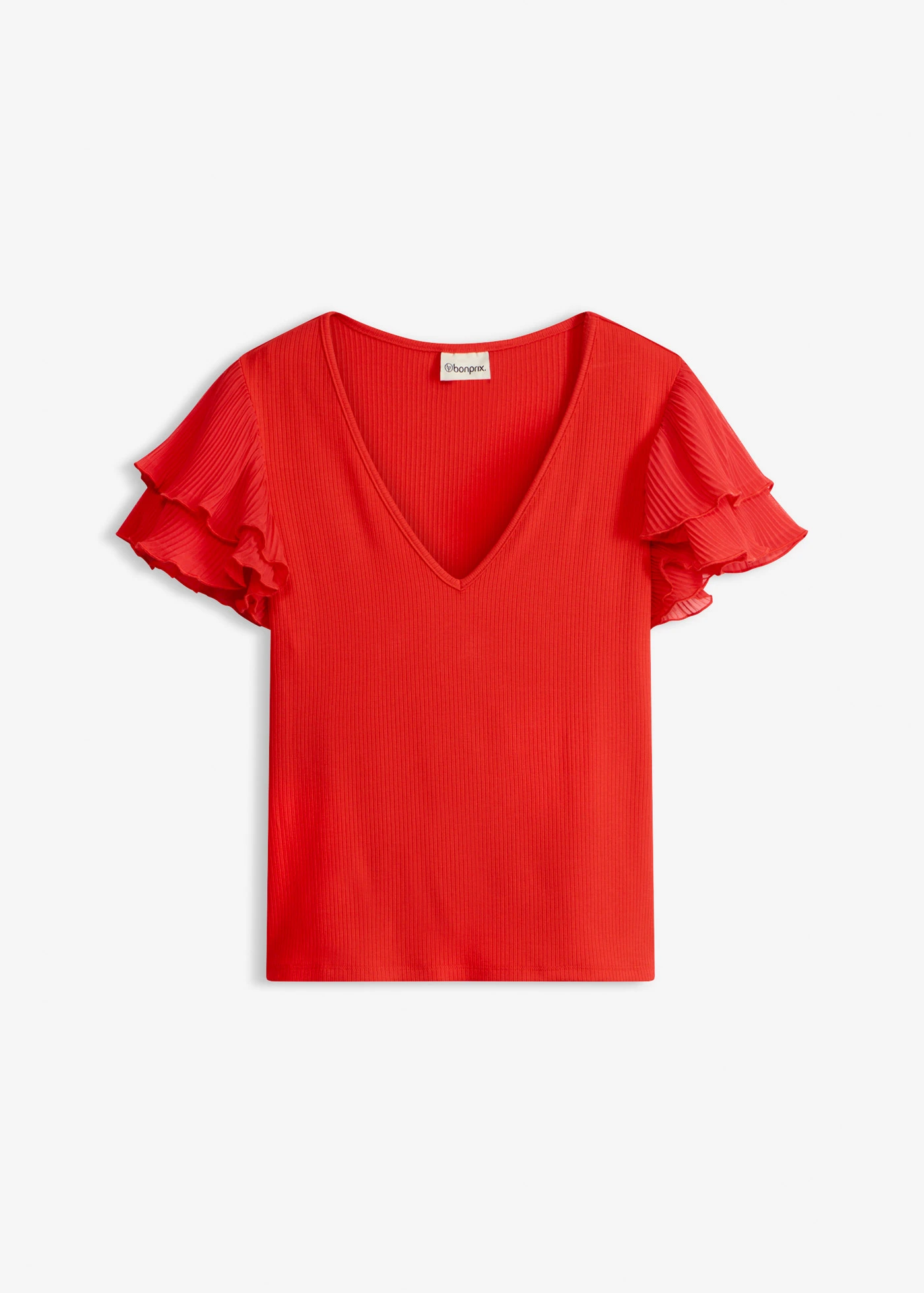 T-shirt à volants • fraise • Boutique bonprix