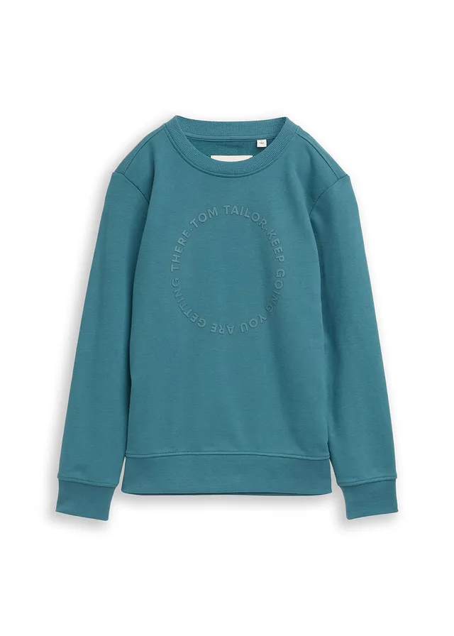 Sweater van Tom Tailor • petrol met print • bonprix online shop
