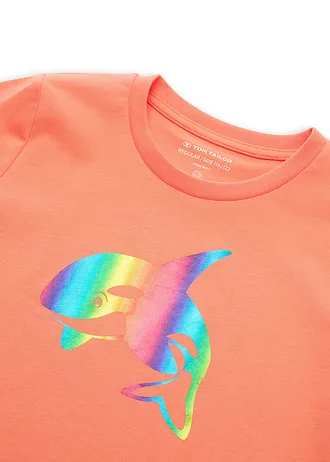 Tom Tailor T-shirt met katoen (set van 2) • blauw+oranje met print • bonprix online shop