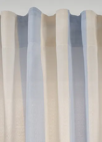 Gestreept gordijn met gerecycled polyester, ook verkrijgbaar in extra lang (1 stuk) • blauw-crème • bonprix online shop