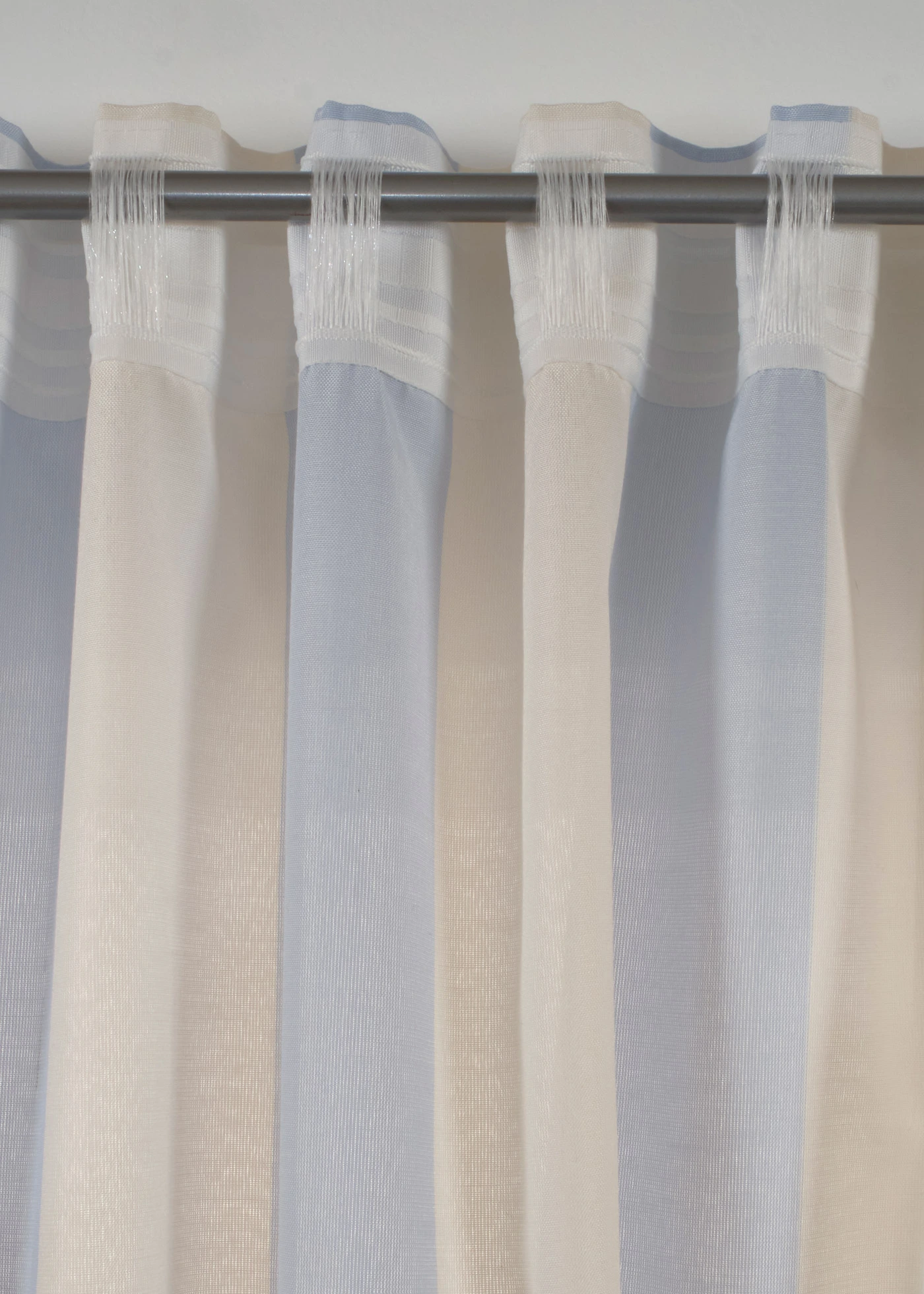 Gestreept gordijn met gerecycled polyester (1 stuk) • wit-blauw • bonprix online shop