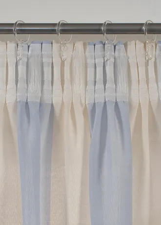 Gestreept gordijn met gerecycled polyester, ok verkrijgbaar in extra lang (1 stuk) • blauw-crème • bonprix online shop