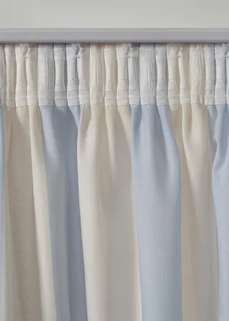 Gestreept gordijn met gerecycled polyester, ook verkrijgbaar in extra lang (1 stuk) • blauw-crème • bonprix online shop