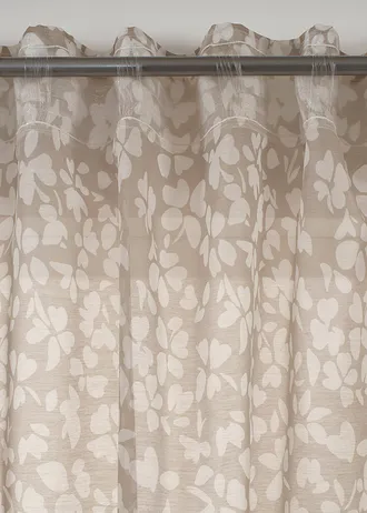 Lot de 2 voilages en batiste • beige-blanc • Boutique bonprix