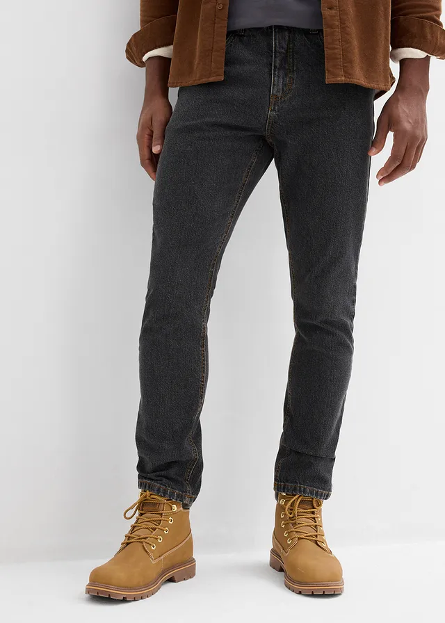 Jean droit classique, taille élastiquée