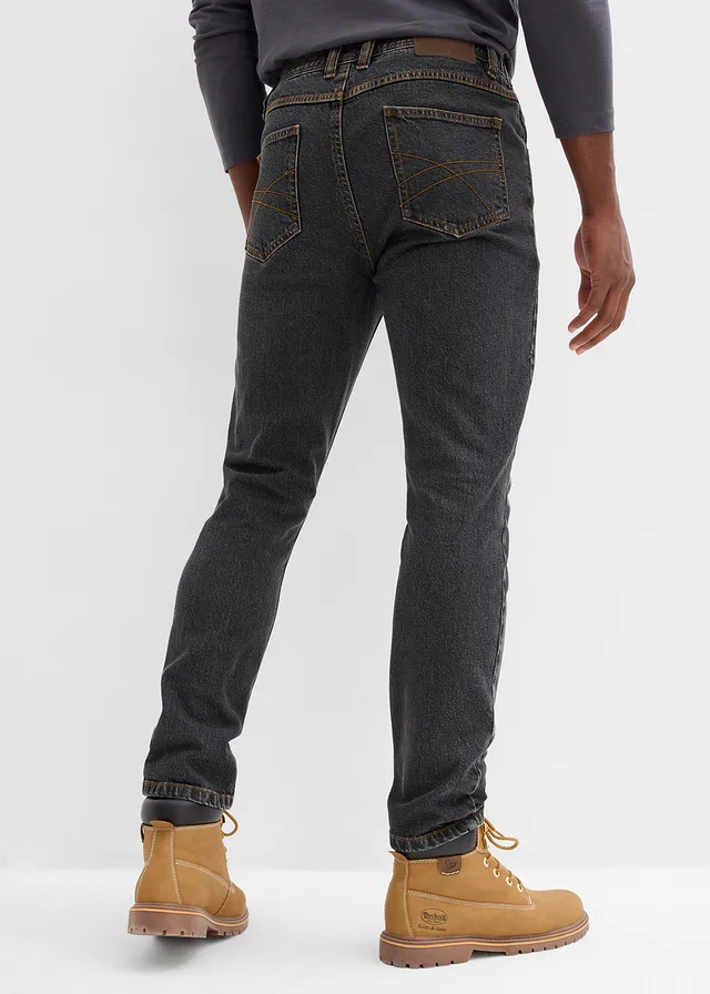 Jean droit classique, taille élastiquée • noir denim • product-page.page-title-suffix