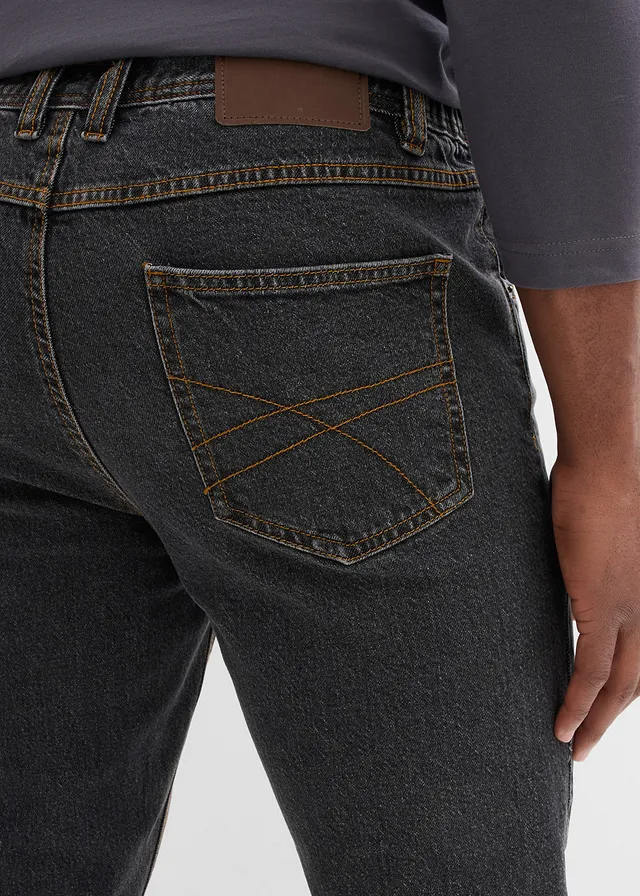 Džíny Classic Fit, s pružným pasem, Straight • černý denim • bonprix obchod