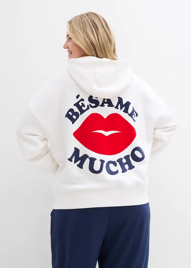Sweat-shirt oversize, Couleur: écru imprimé