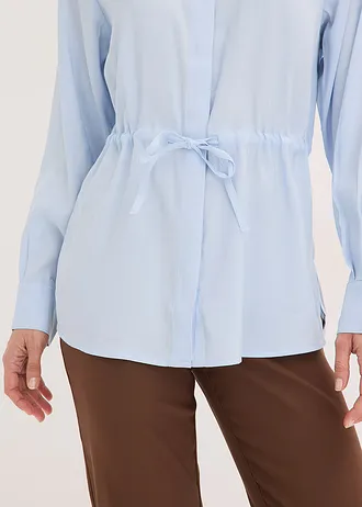 Popeline blouse met ingelegde plooien • poederblauw • bonprix online shop