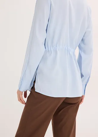 Popeline blouse met ingelegde plooien • poederblauw • bonprix online shop