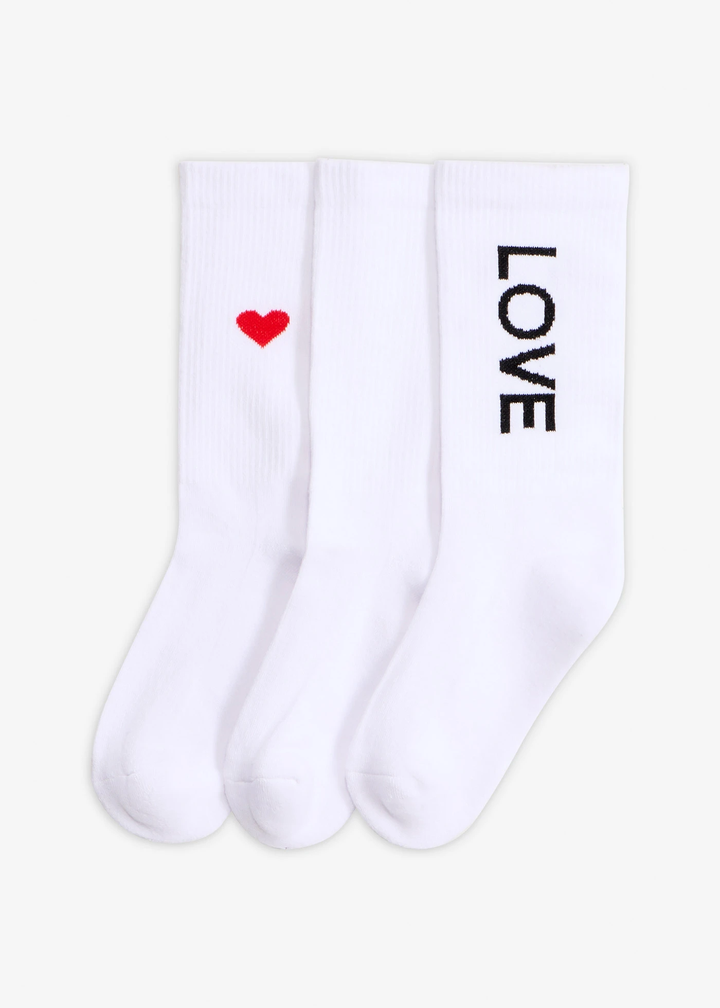 Lot de 4 paires de chaussettes avec coton • blanc-fraise • Boutique bonprix