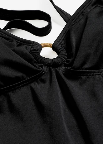 Tankini karikás részlettel (2-részes szett) • fekete • bonprix áruház