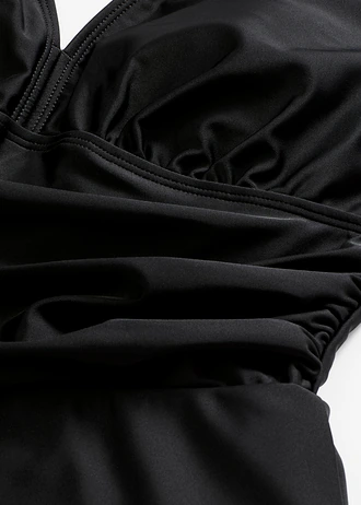 Costum baie rochie cu bretele încrucișate • negru • magazin bonprix