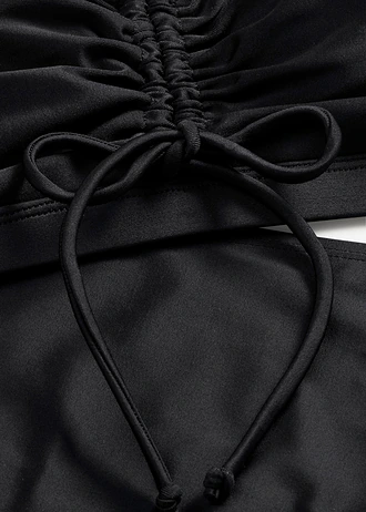 Bustier bikini (2-részes szett), megkötős pántokkal • fekete • bonprix áruház