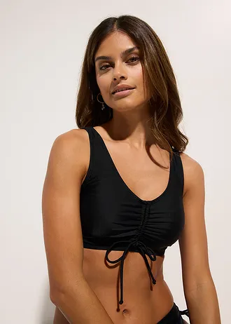 Bikini brassière (ens. 2 pces) avec liens à nouer • noir • Boutique bonprix