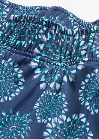 Fürdőnadrág bedolgozott bikini alsóval • éjkék-grafikai mintás • bonprix áruház